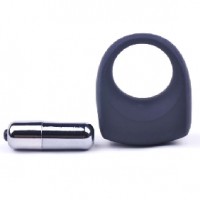 Cock Ring Vibrating Single Speed Silicone Black cockring